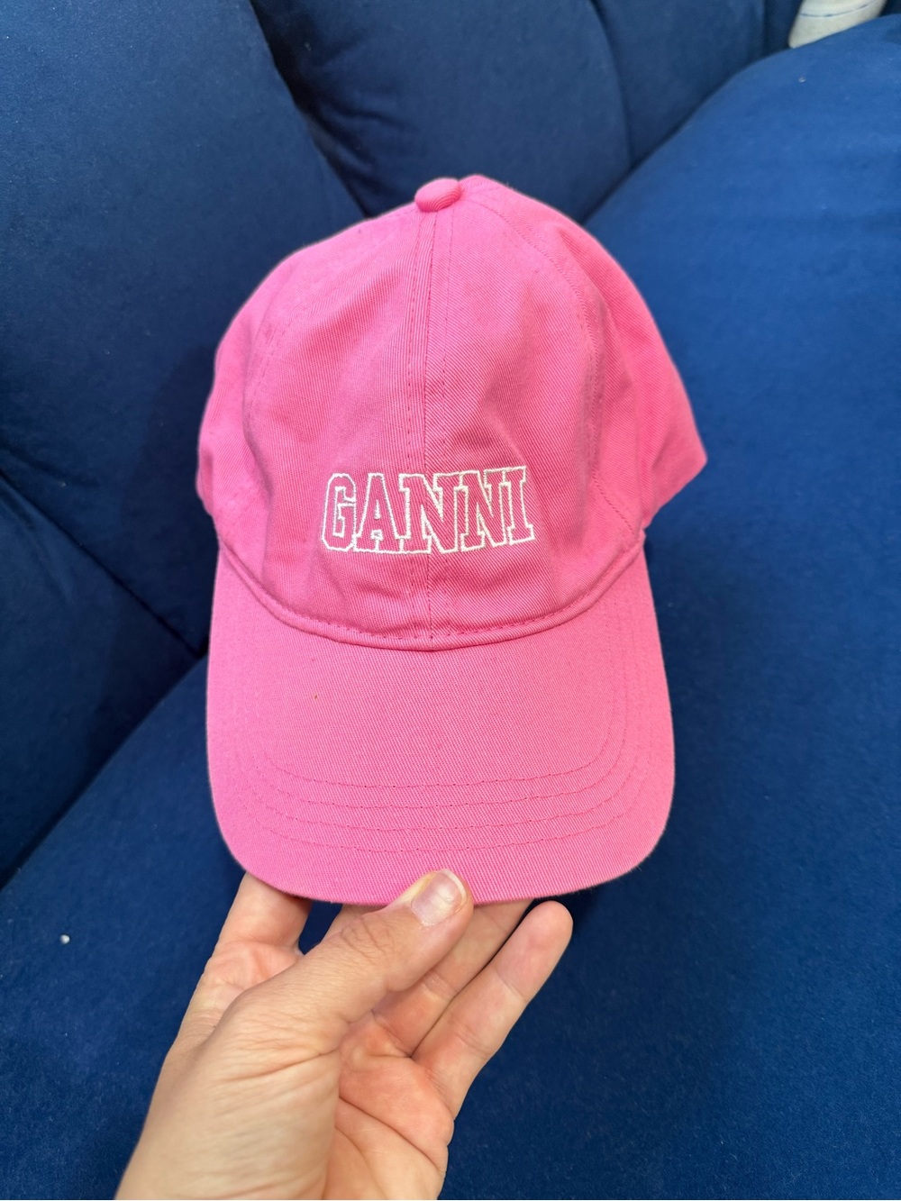 Ganni Hot Pink Logo Baseball Cap